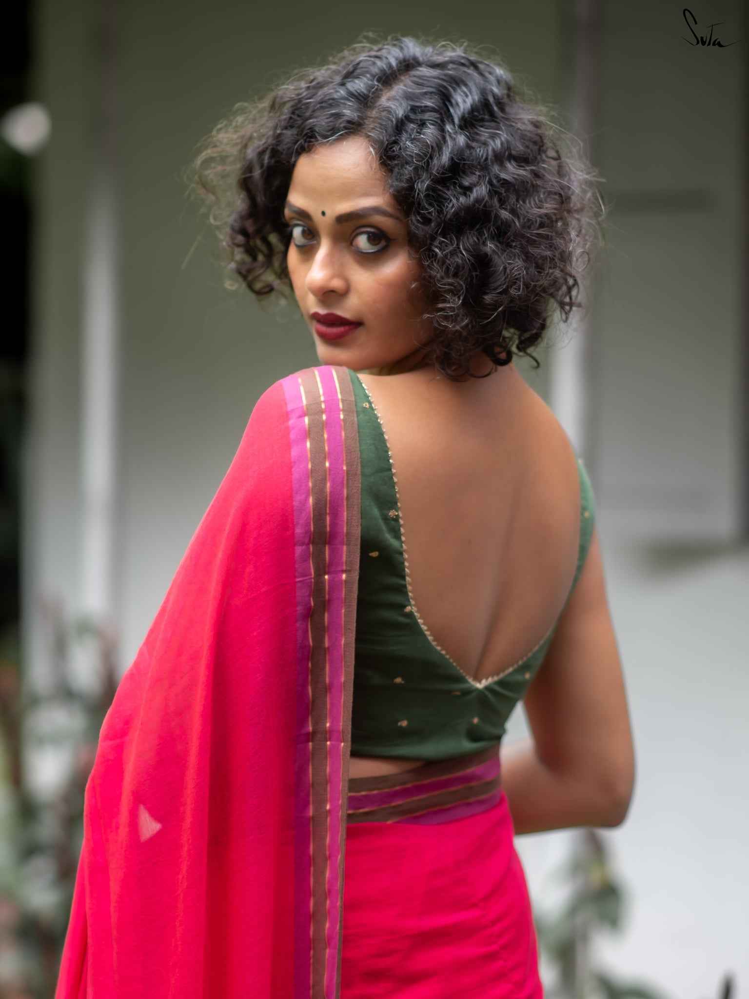 Suta Pink Pure Cotton Saree