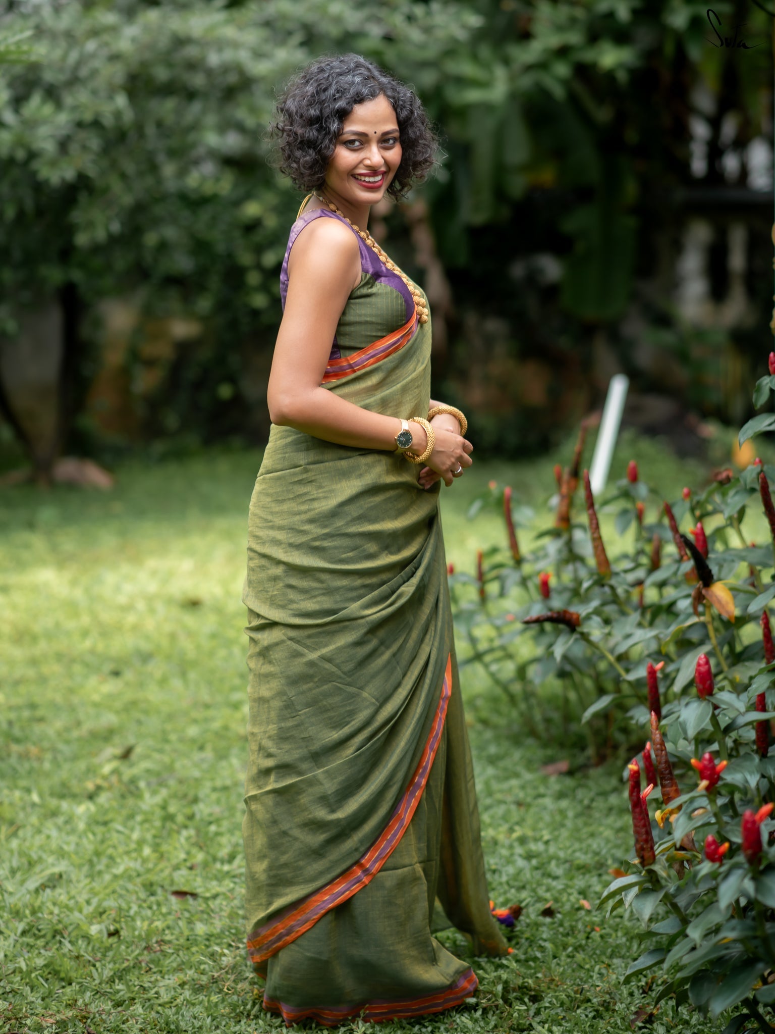 Suta Green Pure Cotton Saree