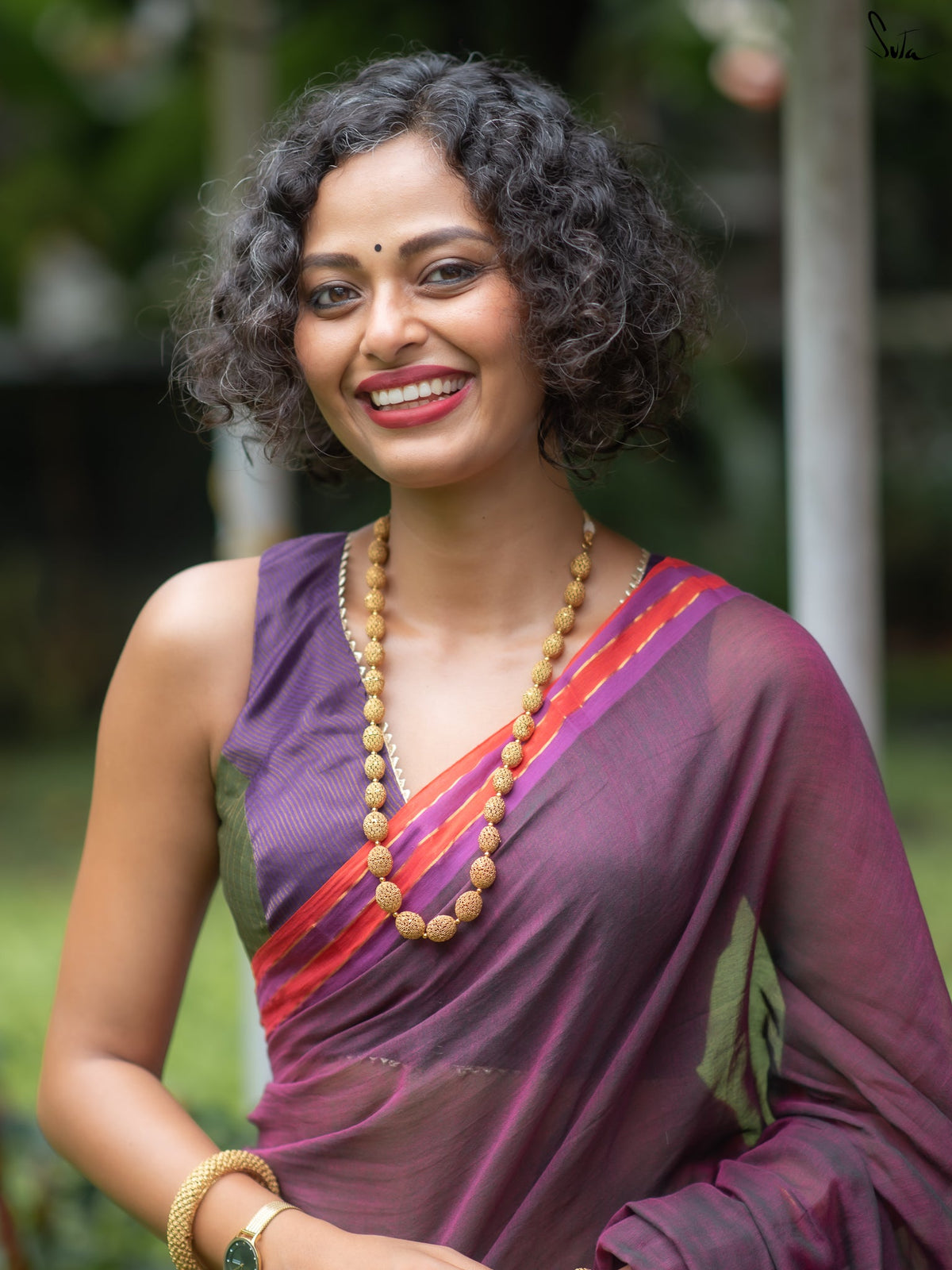Suta Magenta Pure Cotton Saree