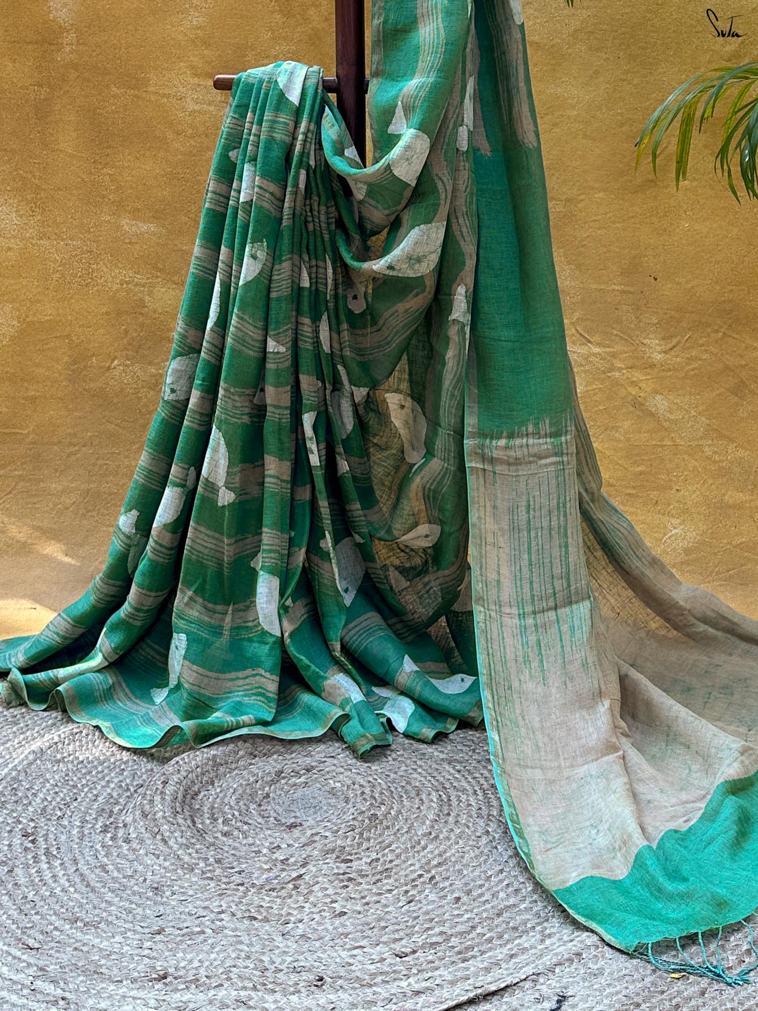 Sutrangi Leher (Pure Linen Hand Batik Saree)