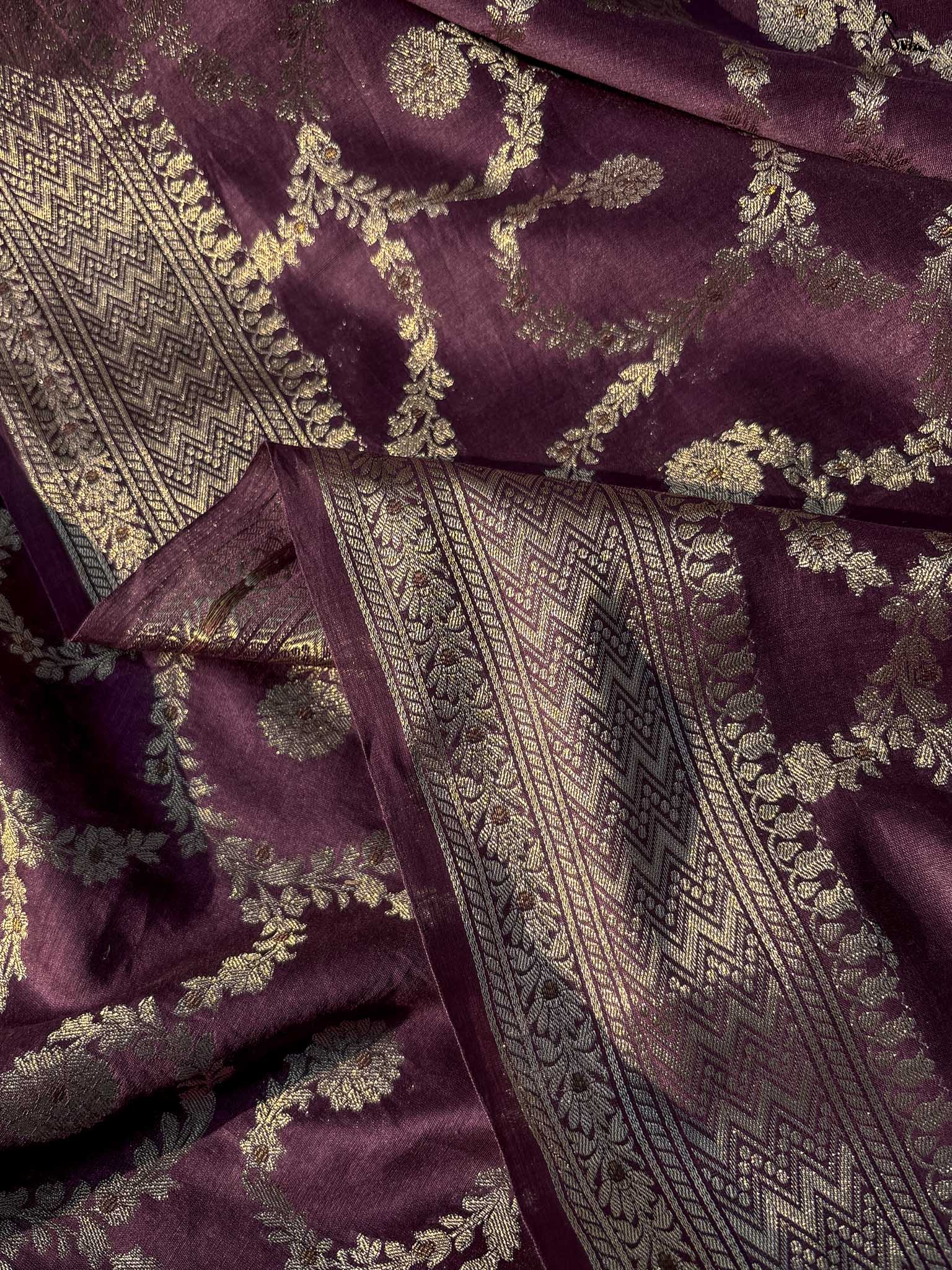 Thumri Wine Banarasi Saree