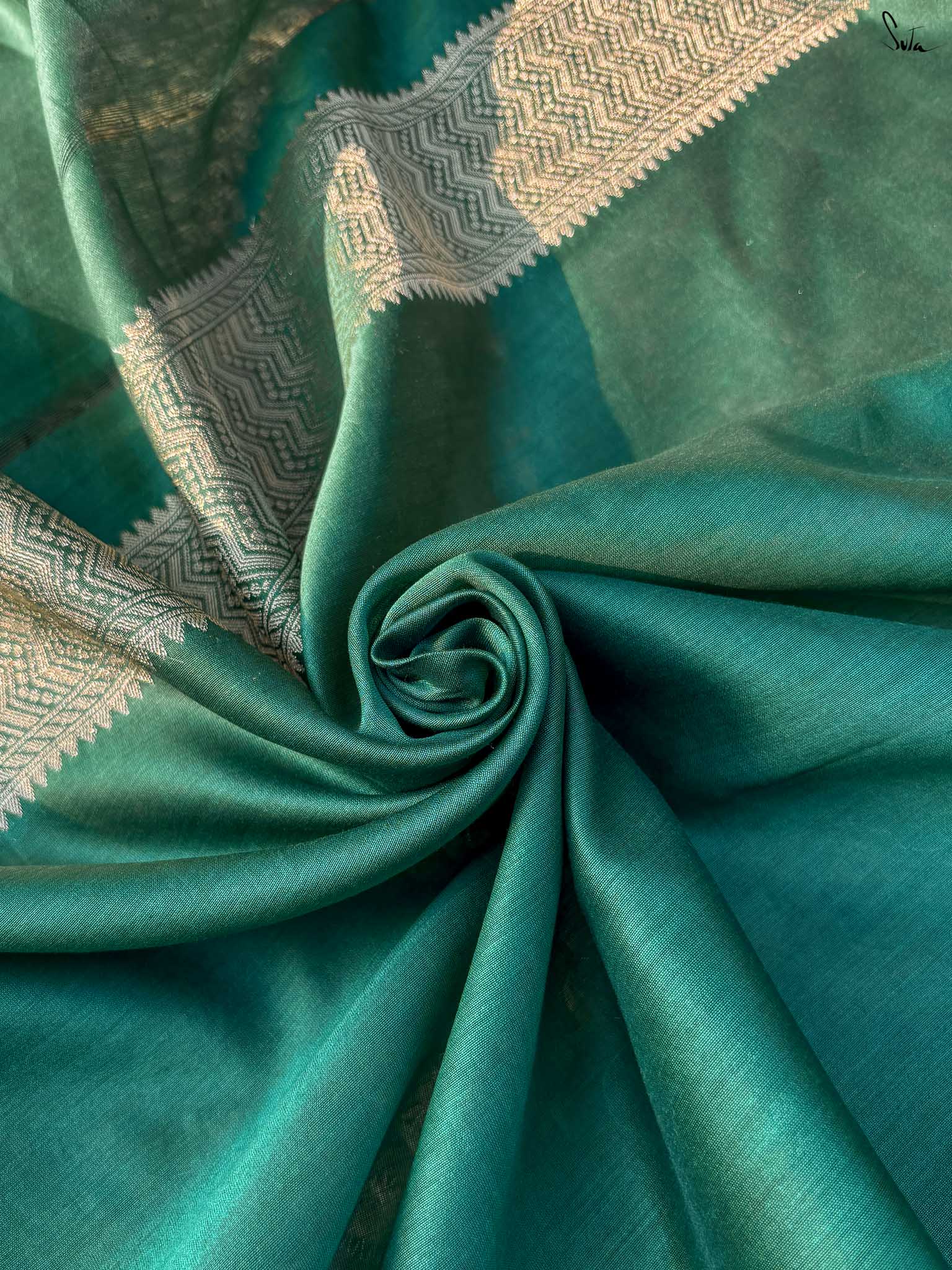 Tivra Green Banarasi Saree