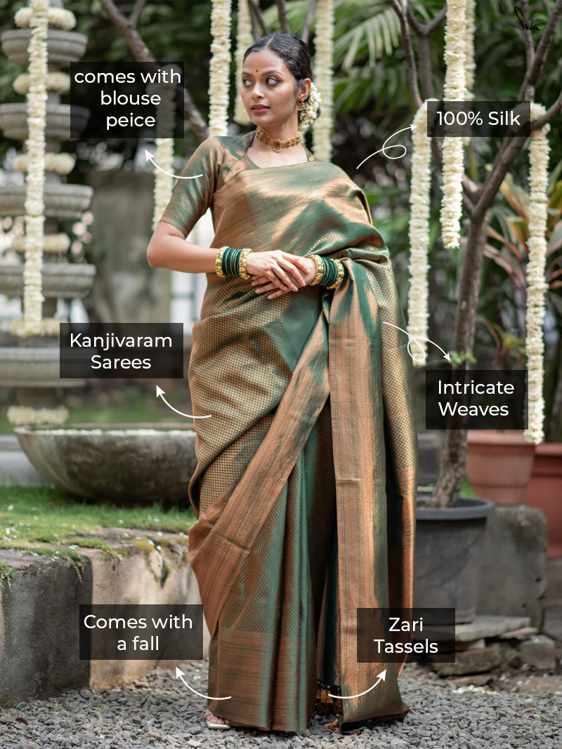 Vaanika Green Kanjivaram Saree