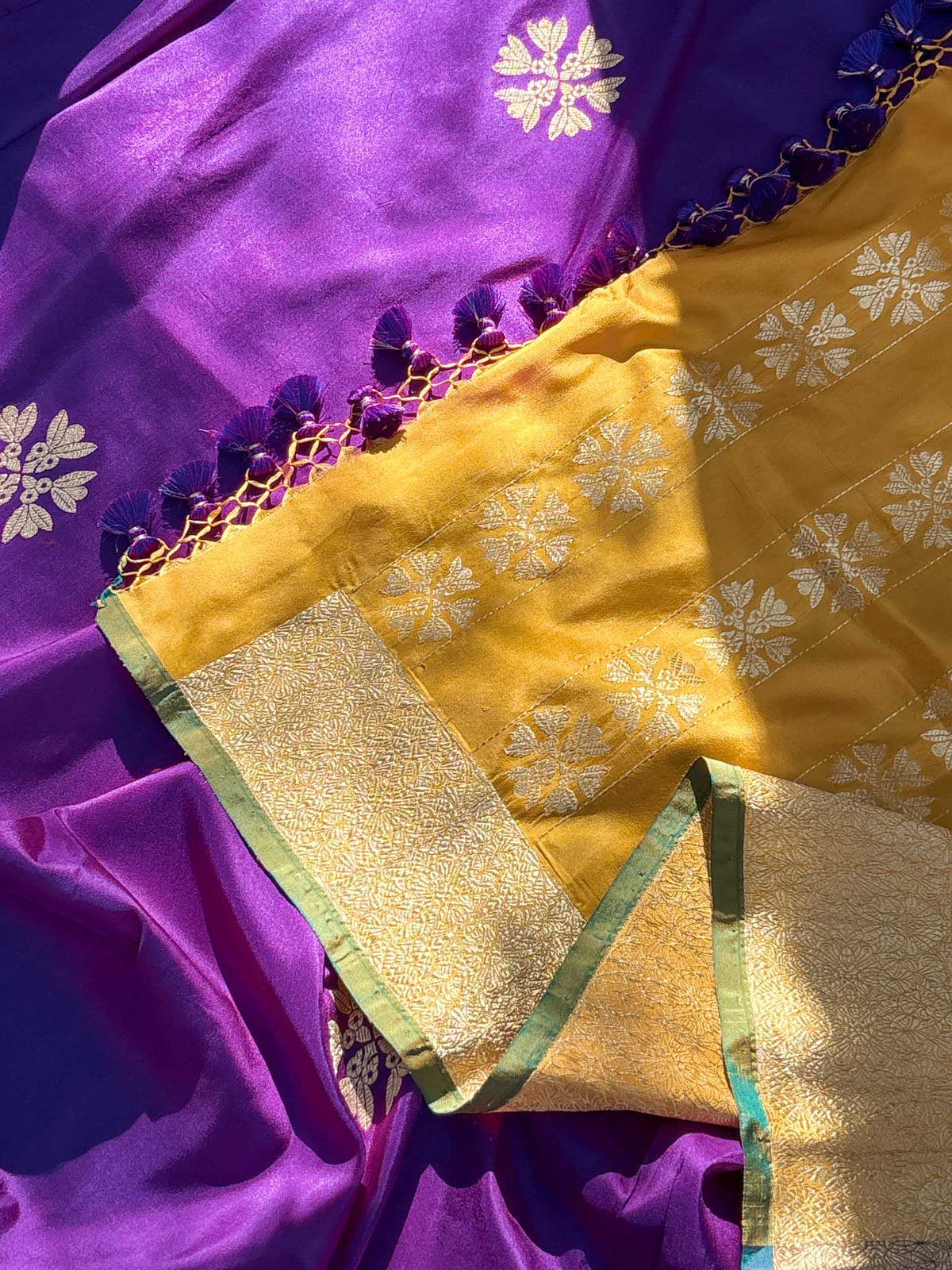 Zareen Aftab Purple Banarasi Saree