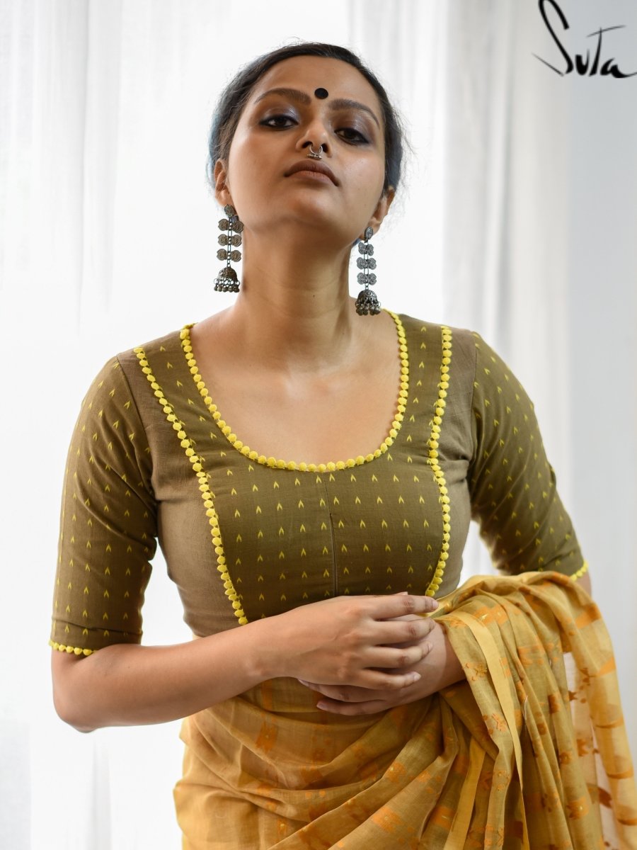 Brown Lacy roads ( Blouse ) - suta.in
