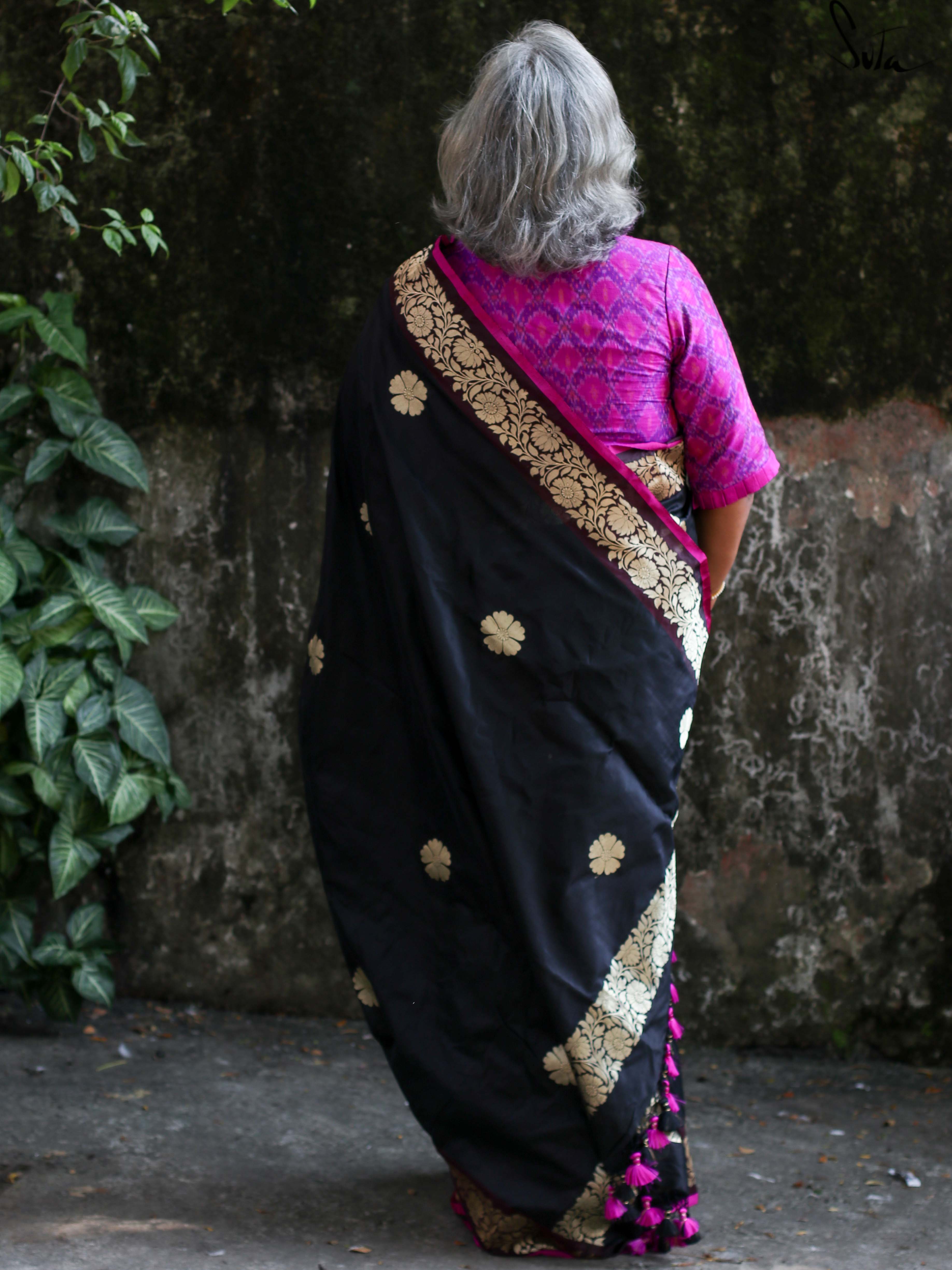 Ranamahal Black Banarasi Saree