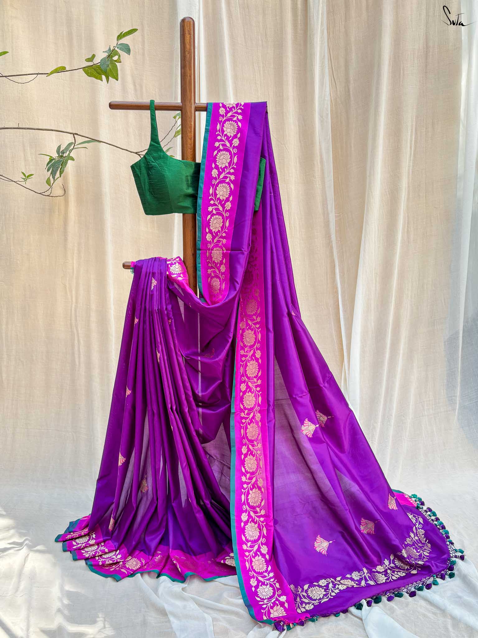 Panchganga Purple Banarasi Saree