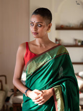 Green Tiger Barb Saree