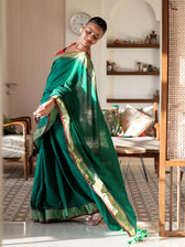 Green Tiger Barb Saree
