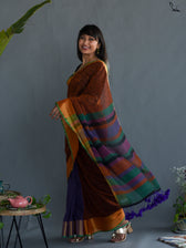 Midnight Brown Saree