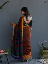 Midnight Brown Saree