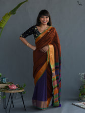 Midnight Brown Saree