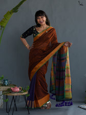 Midnight Brown Saree