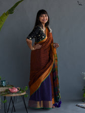 Midnight Brown Saree