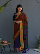 Midnight Brown Saree