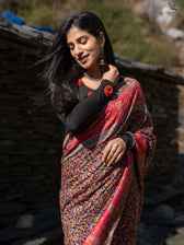 Nettle Pashm Multicolour Woolen Saree