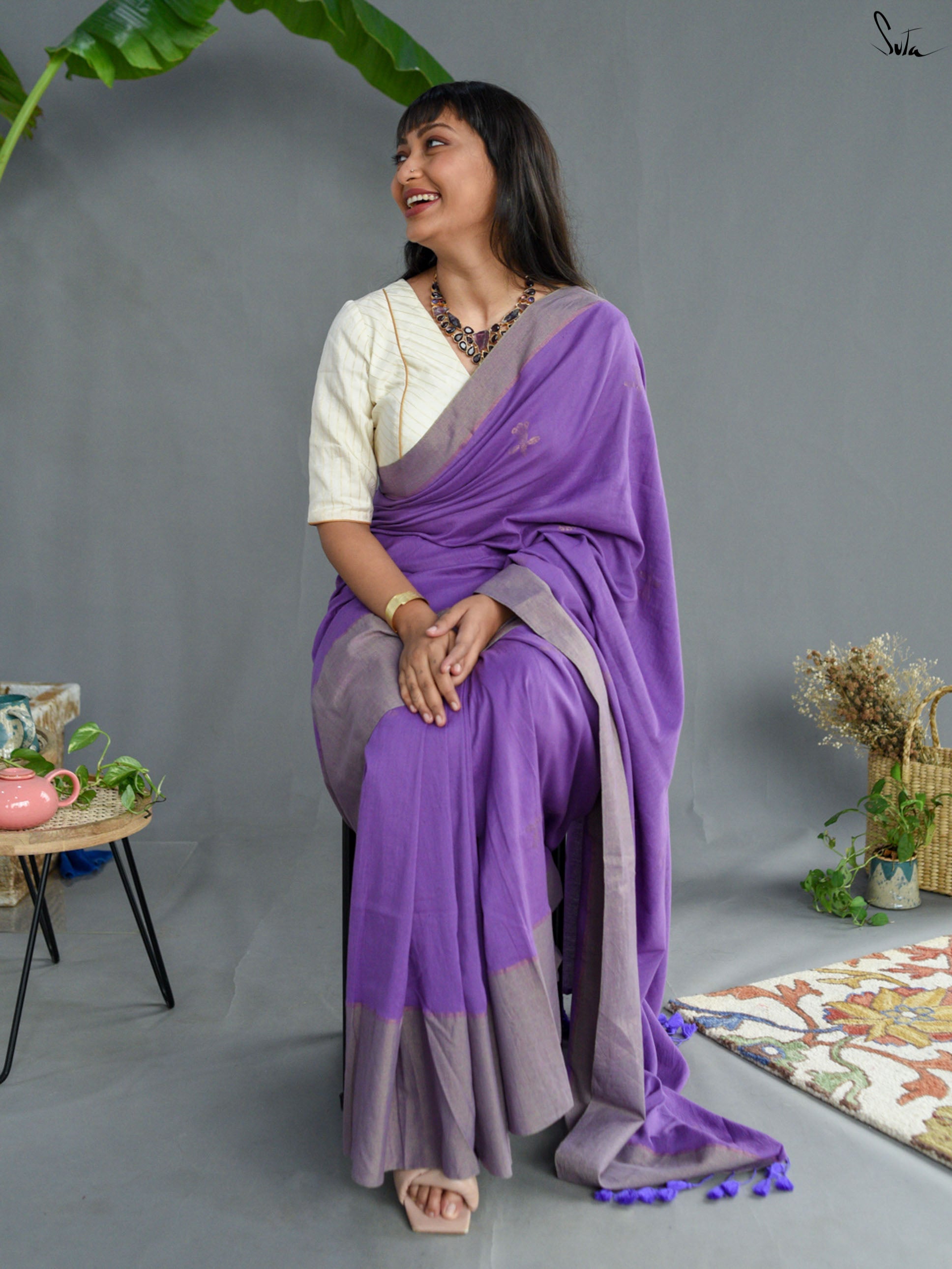 Aster Zari Saree