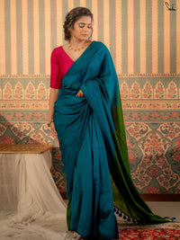 Milthila Palkar in Teal Green Half and Half Saree
