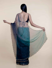 Blue Morpho Saree