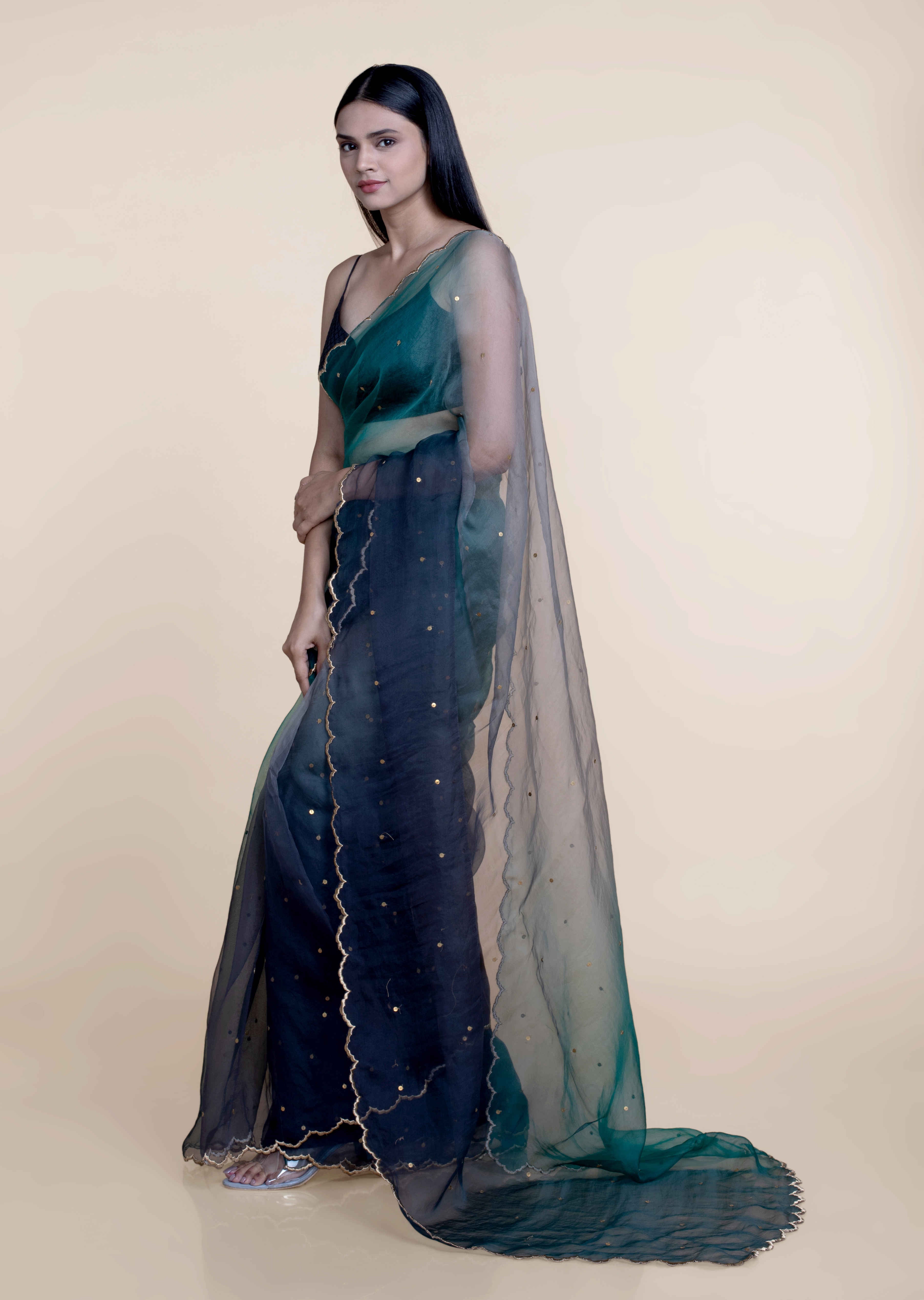 Blue Morpho Saree