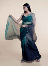 Blue Morpho Saree