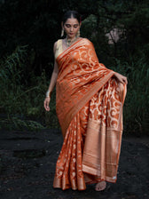 Chaiti Rust Banarasi Saree