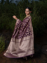 Thumri Wine Banarasi Saree