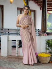 Suta x Dushara-Vaidehi Shashi - Baby Pink Zari Saree