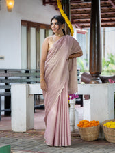 Suta x Dushara-Vaidehi Shashi - Baby Pink Zari Saree