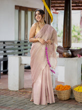 Suta x Dushara-Vaidehi Shashi - Baby Pink Zari Saree