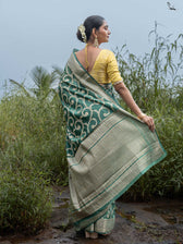 Tivra Green Banarasi Saree