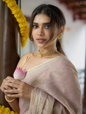 Suta x Dushara-Vaidehi Shashi - Baby Pink Zari Saree