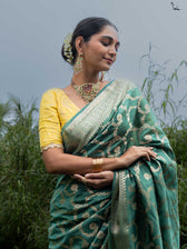 Tivra Green Banarasi Saree