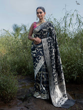 Kajri Black Banarasi Saree