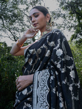 Kajri Black Banarasi Saree
