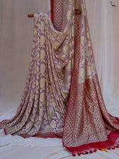 Fearless Falguni Beige Banarasi saree