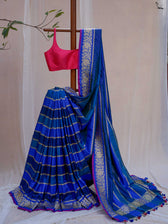 Ganga Mahal Blue Banarasi Saree