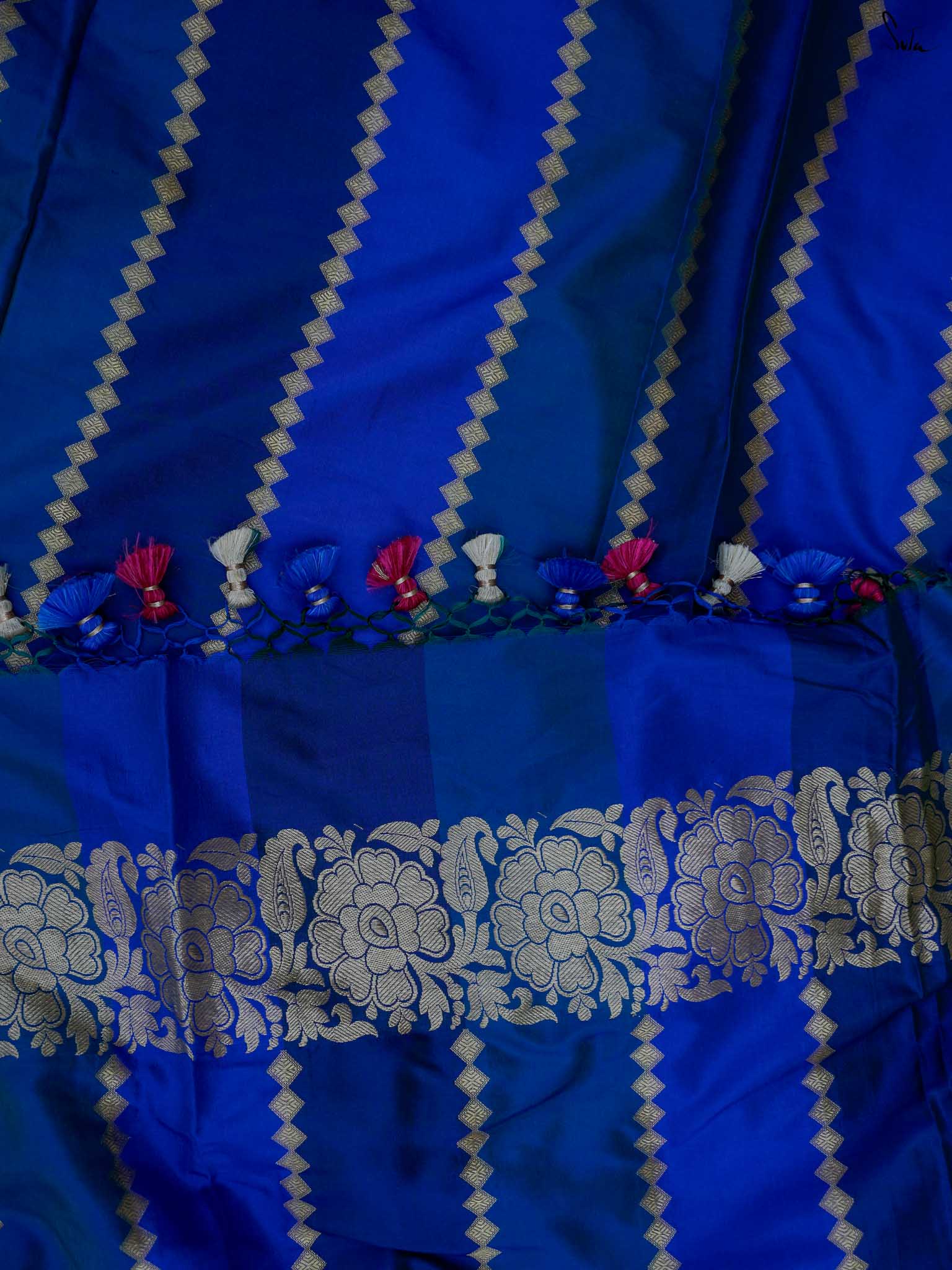 Ganga Mahal Blue Banarasi Saree