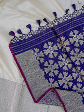 Aasmani Parinda Pearl Banarasi Saree