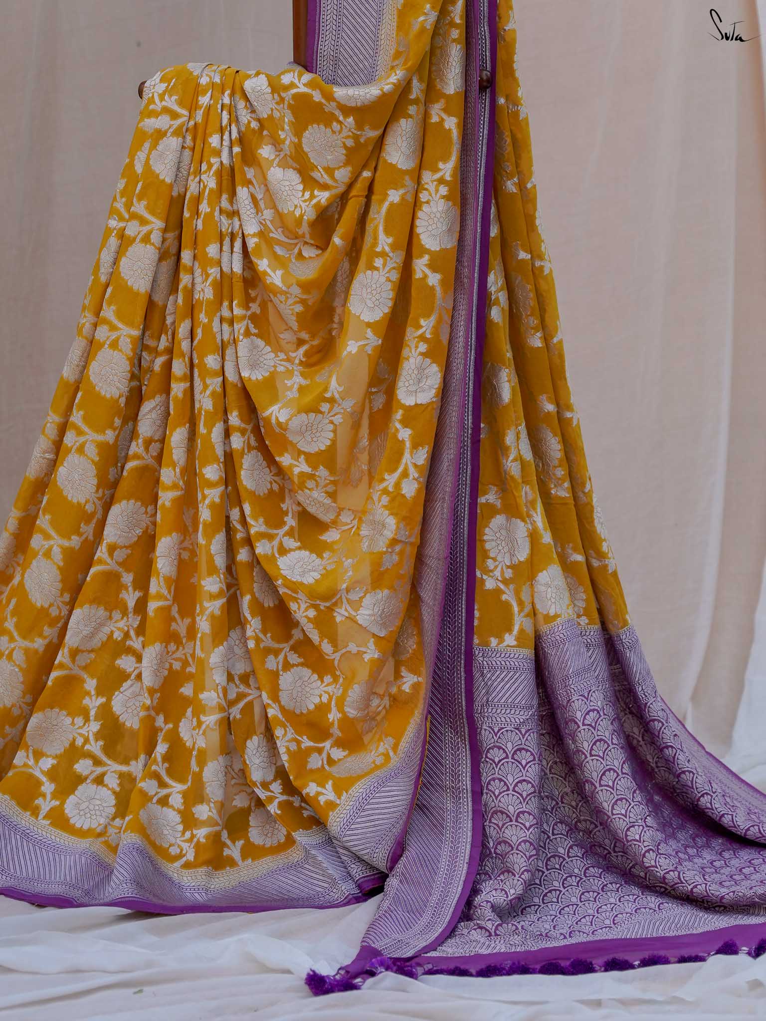 Feminist Farida Yellow Banarasi Saree