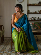 Double Trouble: Blue/Green Saree