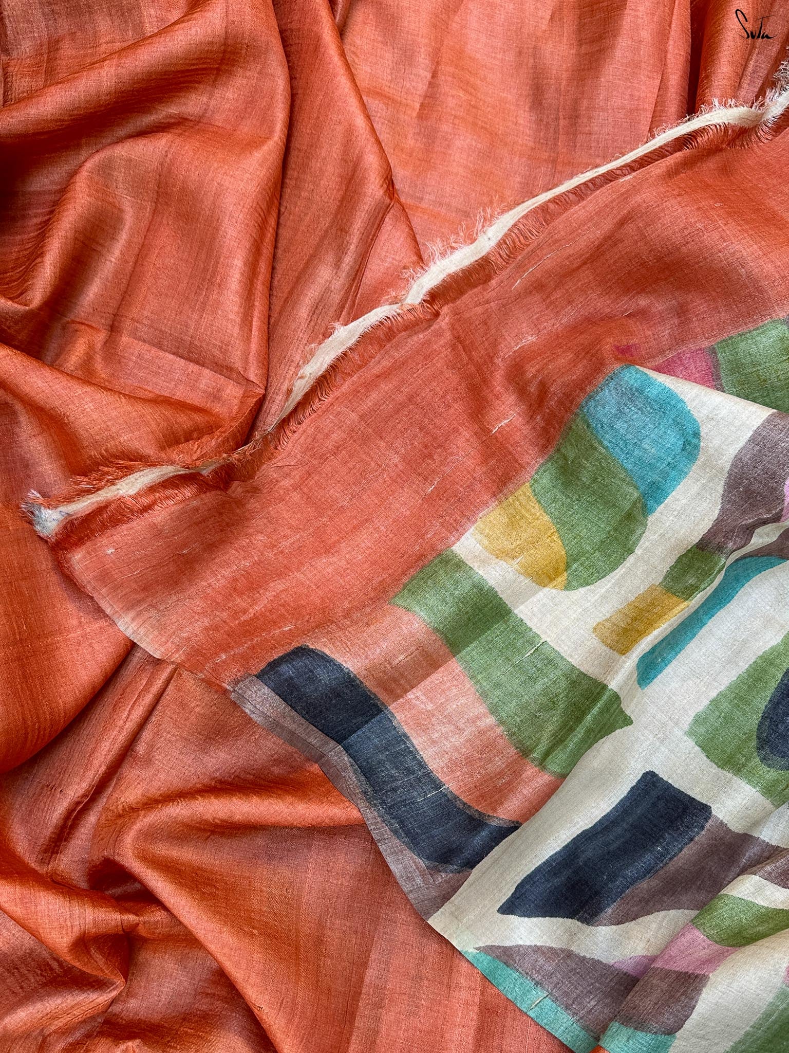 Fusion Rang (Pure Tussar Hand Painted Saree)