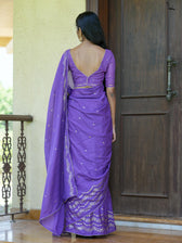 Gold foil floral scallop purple