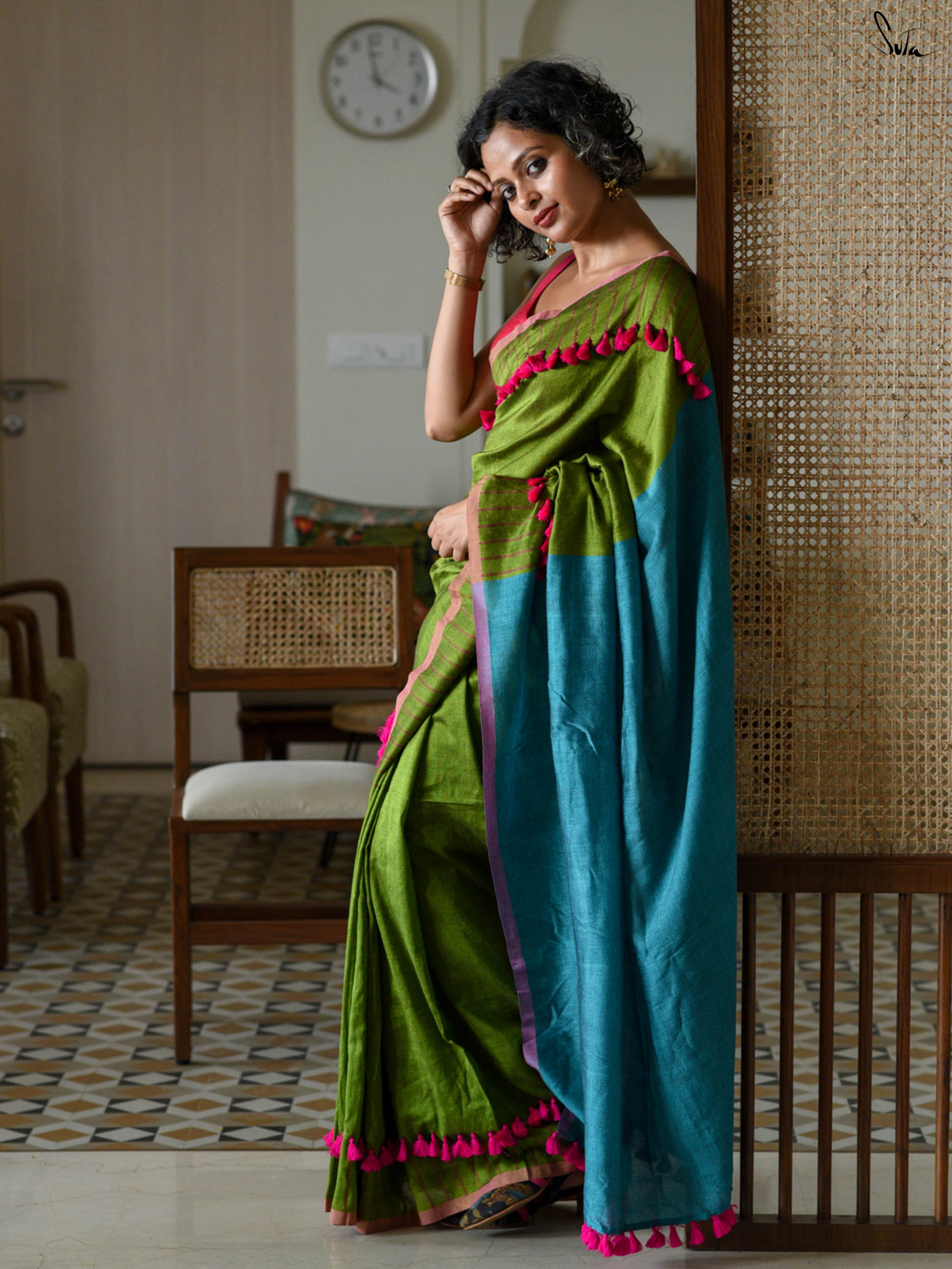 Green Crayon Saree