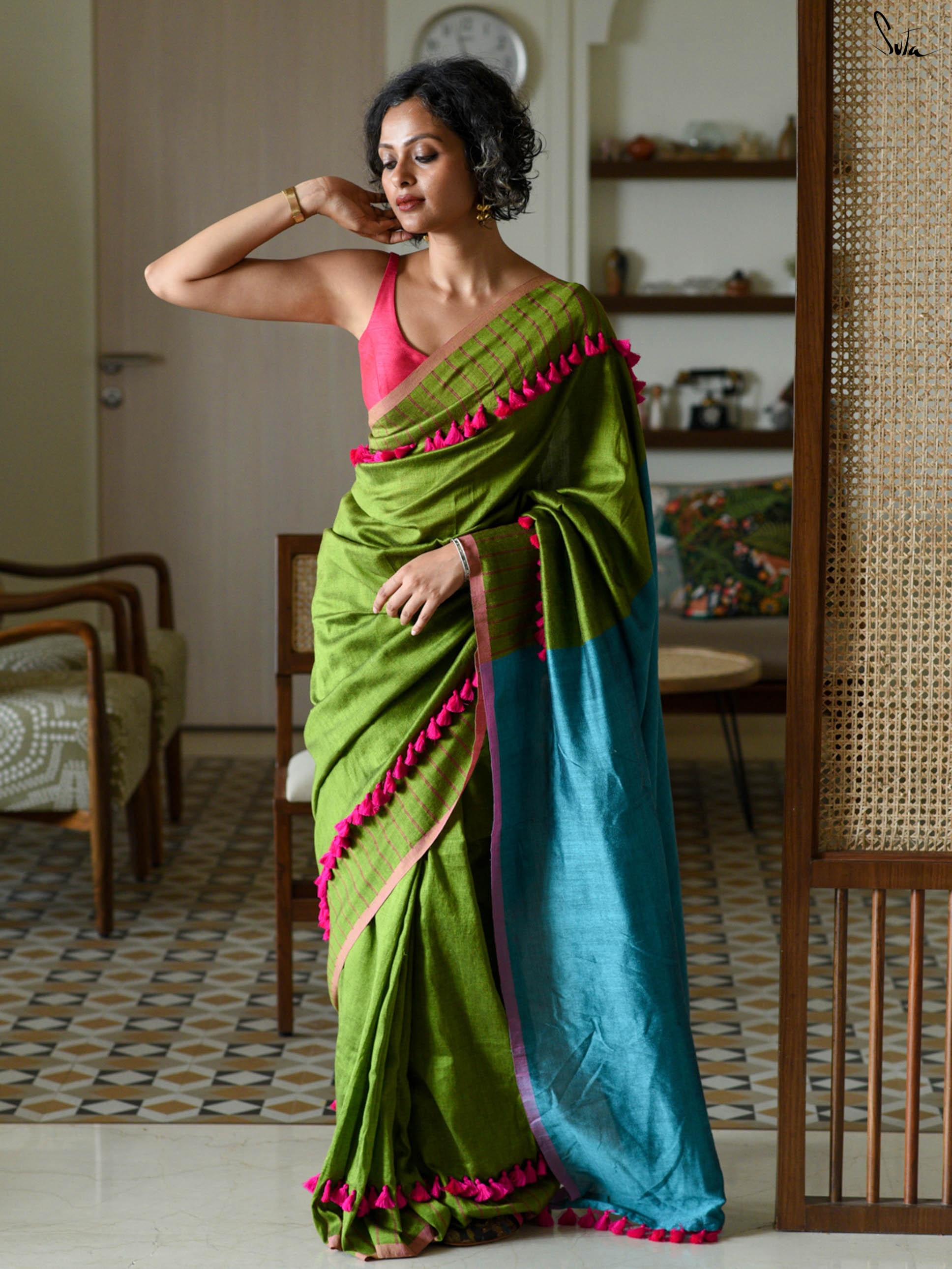 Green Crayon Saree