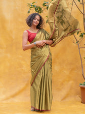 Hari Zafri Zari - Green-Gold Zari Saree