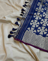 Aasmani Parinda Pearl Banarasi Saree
