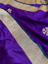 Zareen Aftab Purple Banarasi Saree