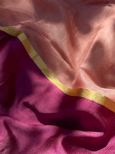 Rejuvenating Rukmini Peach Mashru Border Saree