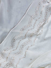 Gold foil floral scallop off white